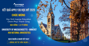 Học viên IvyPrep chinh phục học bổng khủng từ Đại học công lập hàng đầu bang Massachusetts